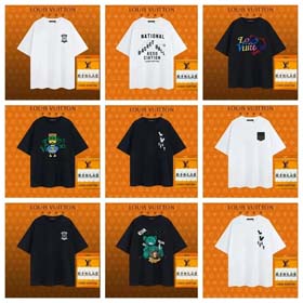 Louis Vuitton LV fashionable versatile printed casual men's T-shirt-1809