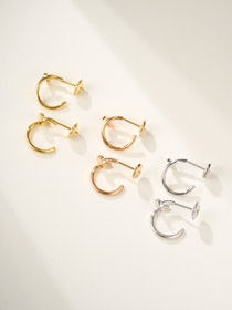 Cartier nail rose gold platinum earrings-3772