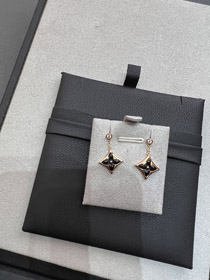 Louis Vuitton LV Black Onyx Three-Dimensional Flower Earrings-4032